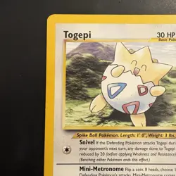 Pokemon Vintage WoTC Black Star Promo Togepi #30 Wizards Of The Coast 2001 - Image 2