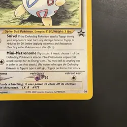 Pokemon Vintage WoTC Black Star Promo Togepi #30 Wizards Of The Coast 2001 - Image 4