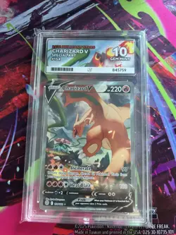 ACE Perfect 10 Charizard V 154 Alt Art Brilliant Stars Ace Label Graded Card - Image 3