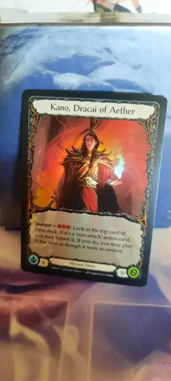Flesh and Blood FAB Kano, Dracai of Aether (Rainbow) NM 1st Edition Rainbow Foil - Image 1
