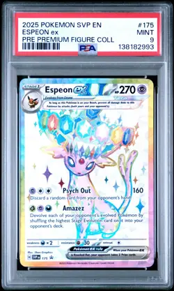 2025 POKEMON PRISMATIC EVOLUTIONS PREMIUM FIGURE COLLECTION ESPEON EX PSA 9 - Image 1