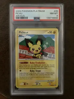Pokemon TCG Platinum Arceus Pichu 25/99 PSA 8 - Image 1