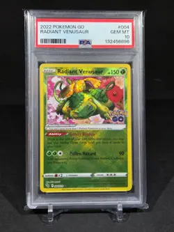 2022 Pokemon GO Radiant Venusaur 004/078 PSA 10 Gem Mt - Image 1
