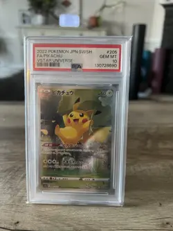 2022 Pokemon JPN SWSH Vstar Universe #205 Pikachu FA PSA 10 GEM MINT - Image 1