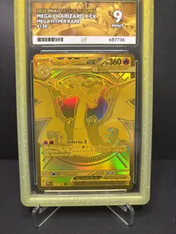 Pokemon Mega Charizard X EX Gold Hyper Rare #130 ACE 9 Mint – Phantasmal Flames - Image 3