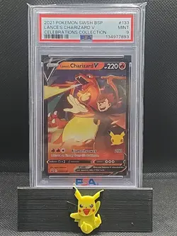 2021 POKEMON SWSH PROMO CELEBRATIONS COLLECTION #133 LANCE'S CHARIZARD V PSA 9 - Image 1