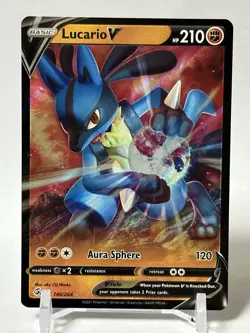 Lucario V - 146/264 - Pokemon Fusion Strike Sword & Shield Ultra Rare Card NM - Image 1