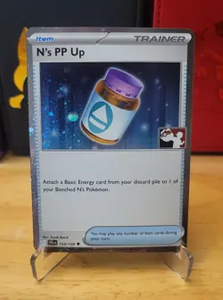 N's PP Up Cosmo Holo Pokemon Prize Pack Card NM/LP Stamp - Image 1