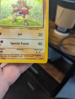 Pokemon TCG Hitmonchan Base Set Holo Rare Card 7/102 - Image 3