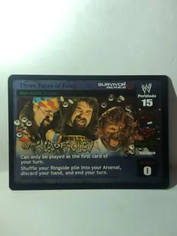 WWE RAW DEAL (2003) "THREE FACES OF FOLEY" Ultra Rare CCG Wrestling Foil Card - Image 1