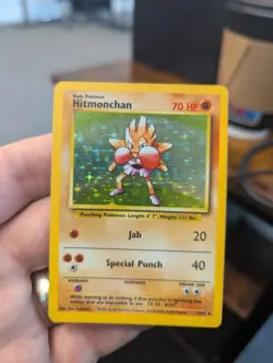 Pokemon TCG Hitmonchan Base Set Holo Rare Card 7/102 - Image 1