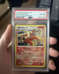 Pokemon Cards: Great Encounters Rare Holo: Blaziken 1/106 PSA 10 - Image 1