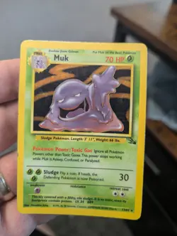 Pokemon TCG Muk Fossil Holo Rare Card 13/62 - Image 1