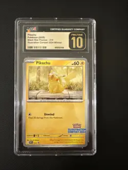 Pokemon Pikachu Black Star Promo Illustration Winner CGC Pristine 10 214 - Image 1