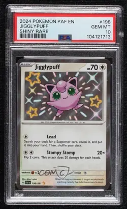 Shiny Rare - Jigglypuff Pokemon Scarlet & Violet Paldean Fates PAF PSA 10 GEM MT - Image 1
