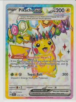 Pikachu ex - Ultra Rare Pokemon Card SSP 219/191 - Image 1