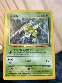 Pokemon Cards - Jungle 26/64 Scyther Played - Image 1