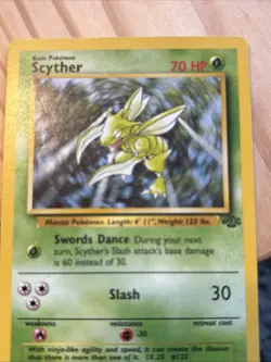 Pokemon Cards - Jungle 26/64 Scyther Played - Image 2