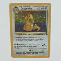 Dragonite 4/62 Holo Rare Fossil Set Pokemon Card WOTC Vintage 1999 MP - Image 1