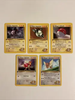 Lt. Surge’s Gym Heros Pokemon Lot- 1ST EDITIONS - 5 Cards LP/NM WOTC - Image 1