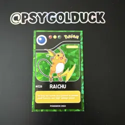 Pokemon Card Peru Pokedex Green Raichu - Image 1