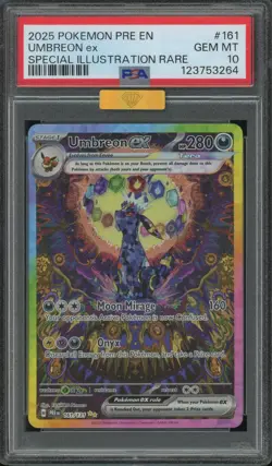2025 POKEMON PRISMATIC EVOLUTIONS SIR UMBREON EX PSA 10 MBA GOLD DIAMOND 161/131 - Image 1