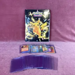 Bulk Lot Asst. Pokemon Cards in Album w/ Extra Card Sleeves (9C) MO#8751 - Image 1