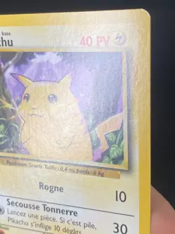 CARTE POKEMON PIKACHU 58/102 EDITION 1 FR SET DE BASE COMMUNE - EXC+ - Image 3