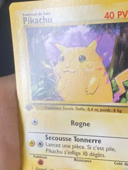 CARTE POKEMON PIKACHU 58/102 EDITION 1 FR SET DE BASE COMMUNE - EXC+ - Image 4