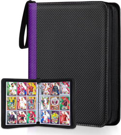 9 Pocket 40 Double-Sided Pages for 720 Card Pocket Premium Zip PU Card Binder fo - Image 1