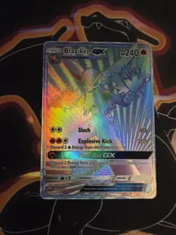Pokemon Blaziken GX Secret Rare Full Art Holo 170/168 SM-Celestial Storm Card - Image 1