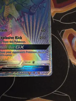 Pokemon Blaziken GX Secret Rare Full Art Holo 170/168 SM-Celestial Storm Card - Image 2