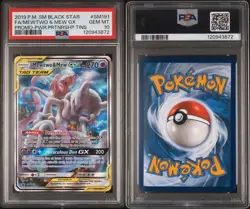 Pokemon Psa 10 Mewtwo and Mew GX SM191 Tag Team Sun & Moon Promo - Image 1