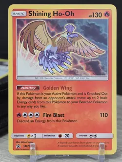 Pokemon Card Shining Ho-Oh SM70 Black Star Promo Holo Shining Legends 2017 NM - Image 5