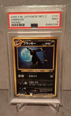 2000 POKEMON JPN NEO 2 #197 UMBREON-HOLO PSA 9 misprint label - Image 1
