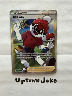 Pokemon TCG Shining Fates Holo Ball Guy Full Art Trainer 065/072 Ultra Rare - Image 1