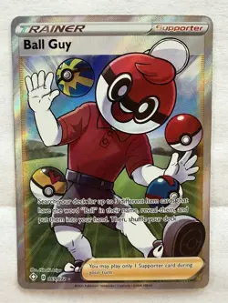 Pokemon TCG Shining Fates Holo Ball Guy Full Art Trainer 065/072 Ultra Rare - Image 2