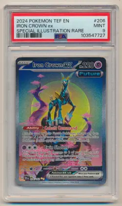 PSA 9 Pokemon Temporal Forces Holo SIR Iron Crown EX 206/162 MINT Condition!! - Image 1