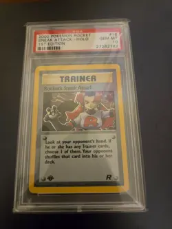 Pokemon Team Rocket 1st Edition Rocket's Sneak Attack Holo PSA 10 - Image 1
