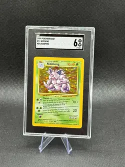 1999 Pokemon Base #11 Nidoking Holographic SGC 6 EX-NM - Image 1