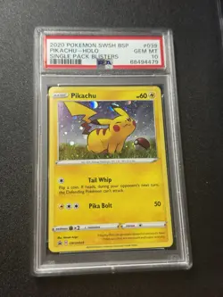 PSA 10 2020 POKEMON SWSH BLACK STAR PROMO SINGLE PACK BLISTERS #039 PIKACHU-HOLO - Image 2