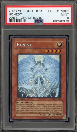Yu-Gi-Oh! Honest Light of Destruction 1st Edition Ghost Rare LODT-EN001 PSA 9 - Image 1