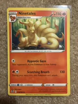 Pokemon TCG Ninetales 018/195 2022 Silver Tempest Uncommon Card - NM - Image 2