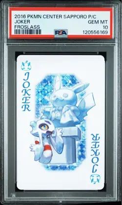 2016 POKEMON CENTER SAPPORO PLAYING CARDS JOKER FROSLASS Pikachu PSA10 - Image 1