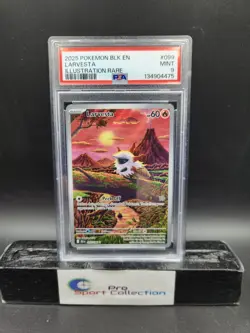 2025 POKEMON BLACK BOLT LARVESTA ILLUSTRATION RARE 099/86 PSA 9 - Image 1