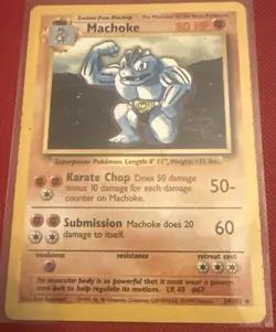 Pokemon TCG Machoke Base Set 34/102 Regular Unlimited Uncommon LP/EX - Image 1