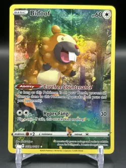 Bidoof Pokemon Crown Zenith Galarian Gallery GG29/GG70 Full Art Holo Rare - Image 1