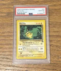 2000 POKEMON PROMO BLACK STAR #27 PIKACHU PSA 10 GRADED CARD - Image 3