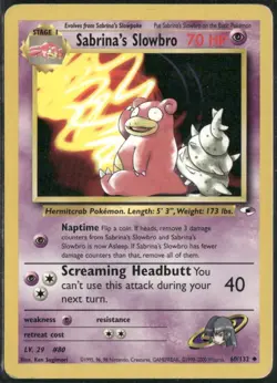 Sabrina's Slowbro 60/132 Gym Heroes Pokemon English Card (MP) - Image 1