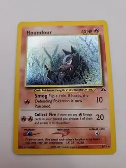 Houndour 5/75 HOLO Neo Discovery LP Pokemon Card Swirl - Image 1